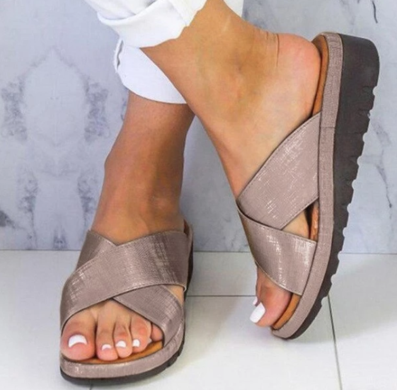 Criss Cross Strap Sandals  sandals Thecurvestory